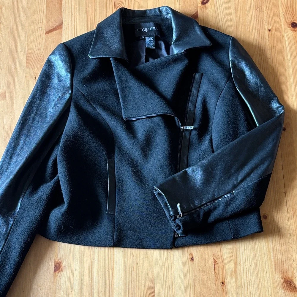 Etcetera Women's Black Leather Jacket - Picture 1 of 9